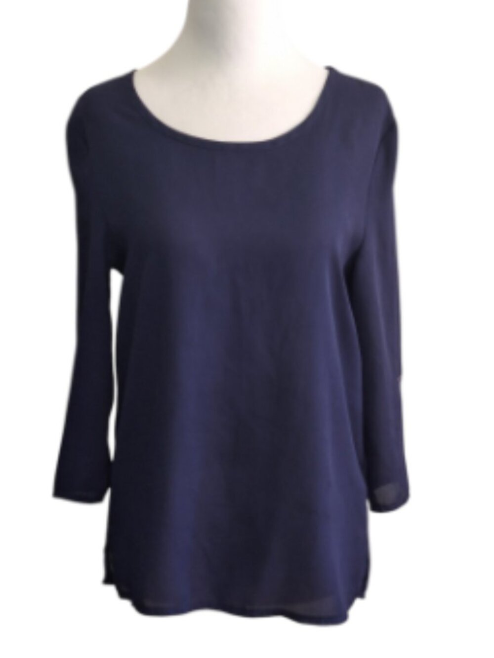 ARDENE NAVY BLUE SHEER BLOUSE SIZE XS